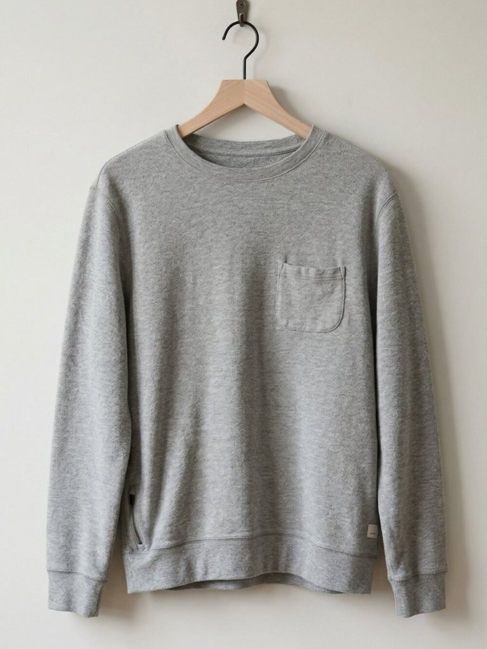 Vuori Jeffrey Crew 2.0 Sweatshirt Men's M Gray Double Knit Pique Fleece Crewneck
